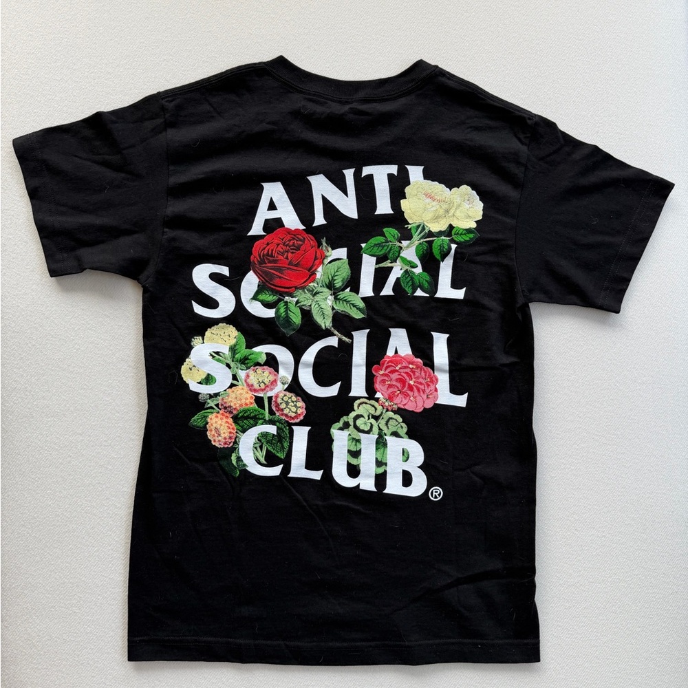 Anti Social Social Club ASSC Graphic Kkoch Black Tee - Floral Butterfly - Size S